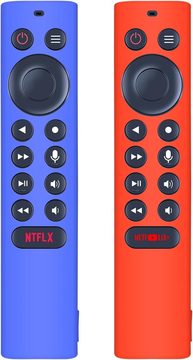 2 afstandsbedieningshoesjes compatibel met NVIDIA Shield TV P3700, antislip siliconen hoes (blauw en rood)