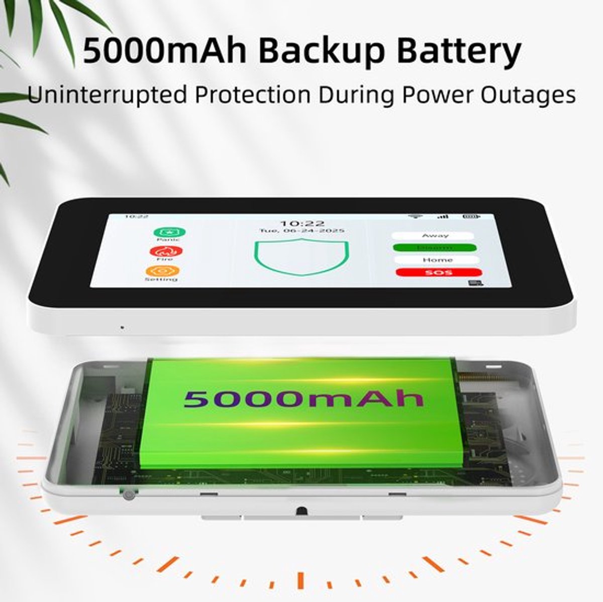 Smart Home Alarmsysteem Kit A - Draadloos WiFi Beveiligingsalarm - 7 Inch HD IPS Scherm - 5000mAh Batterij - Voor Thuisbeveiliging