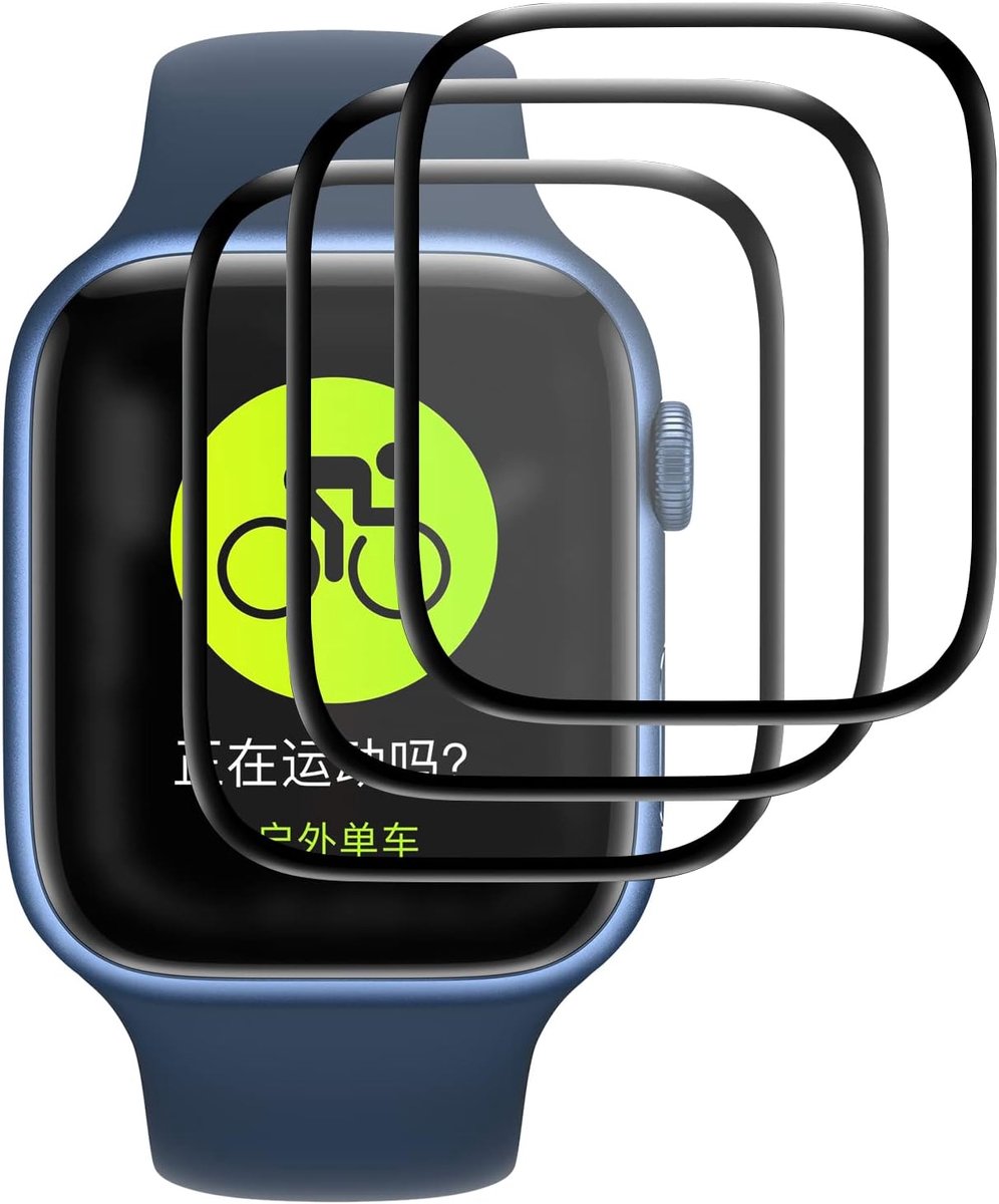 Displaybeschermfolie voor Apple Watch Series 7, 45 mm, anti-glare HD Soft displaybeschermfolie voor Apple Watch Series 7, 45 mm