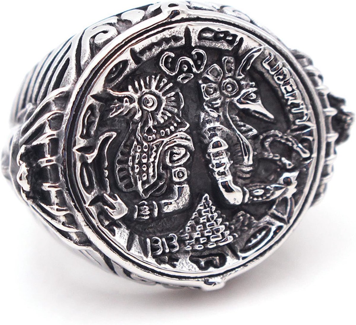 Egyptische Anubis Wanderer roestvrijstalen ring Retro heren titanium stalen ring