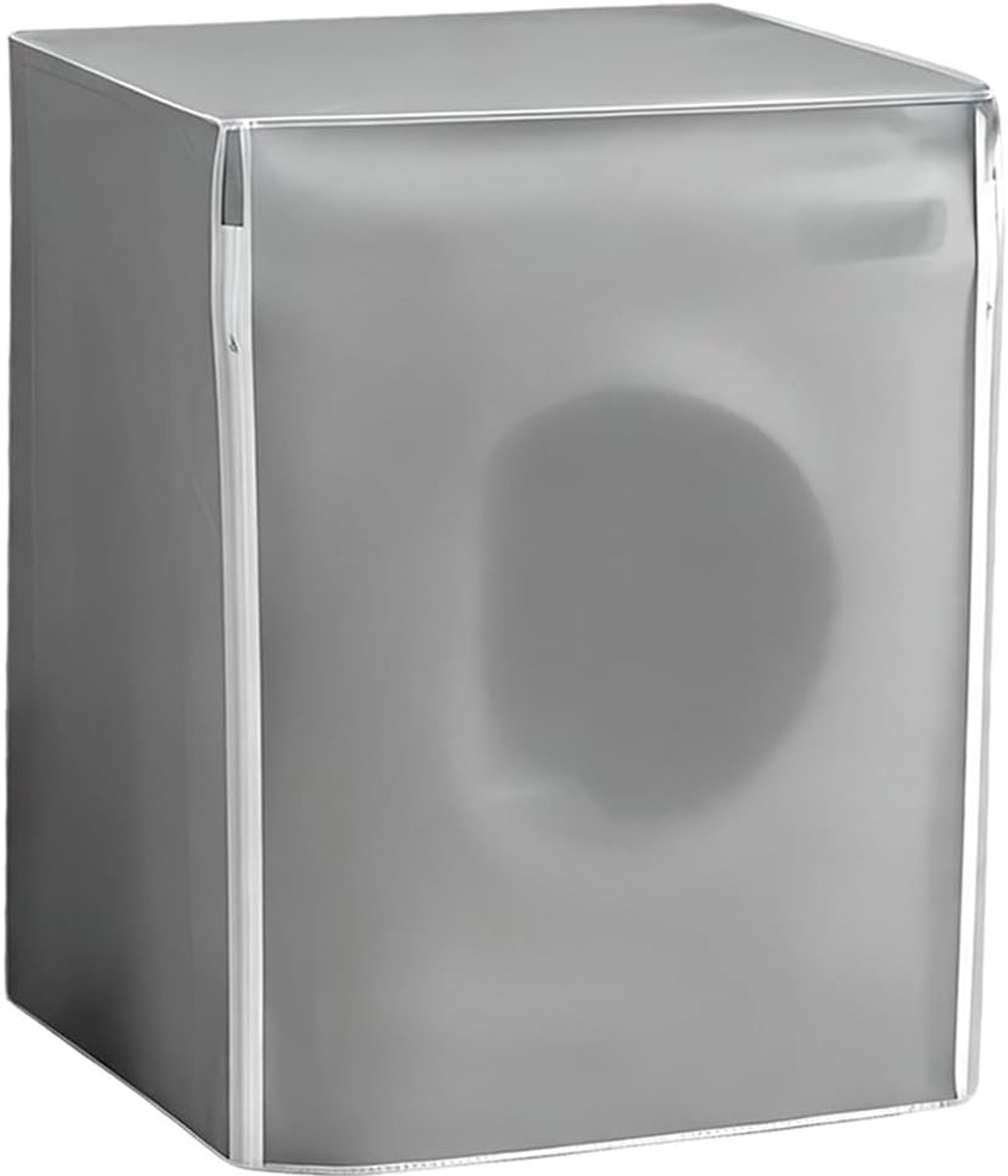 Wasmachinehoes voor voorlader, grijs, PEVA-materiaal, waterdicht, stofdicht, uv-bescherming, afmetingen 58 x 62 x 85 cm, voor 5 kg wasmachine, 1 stuk