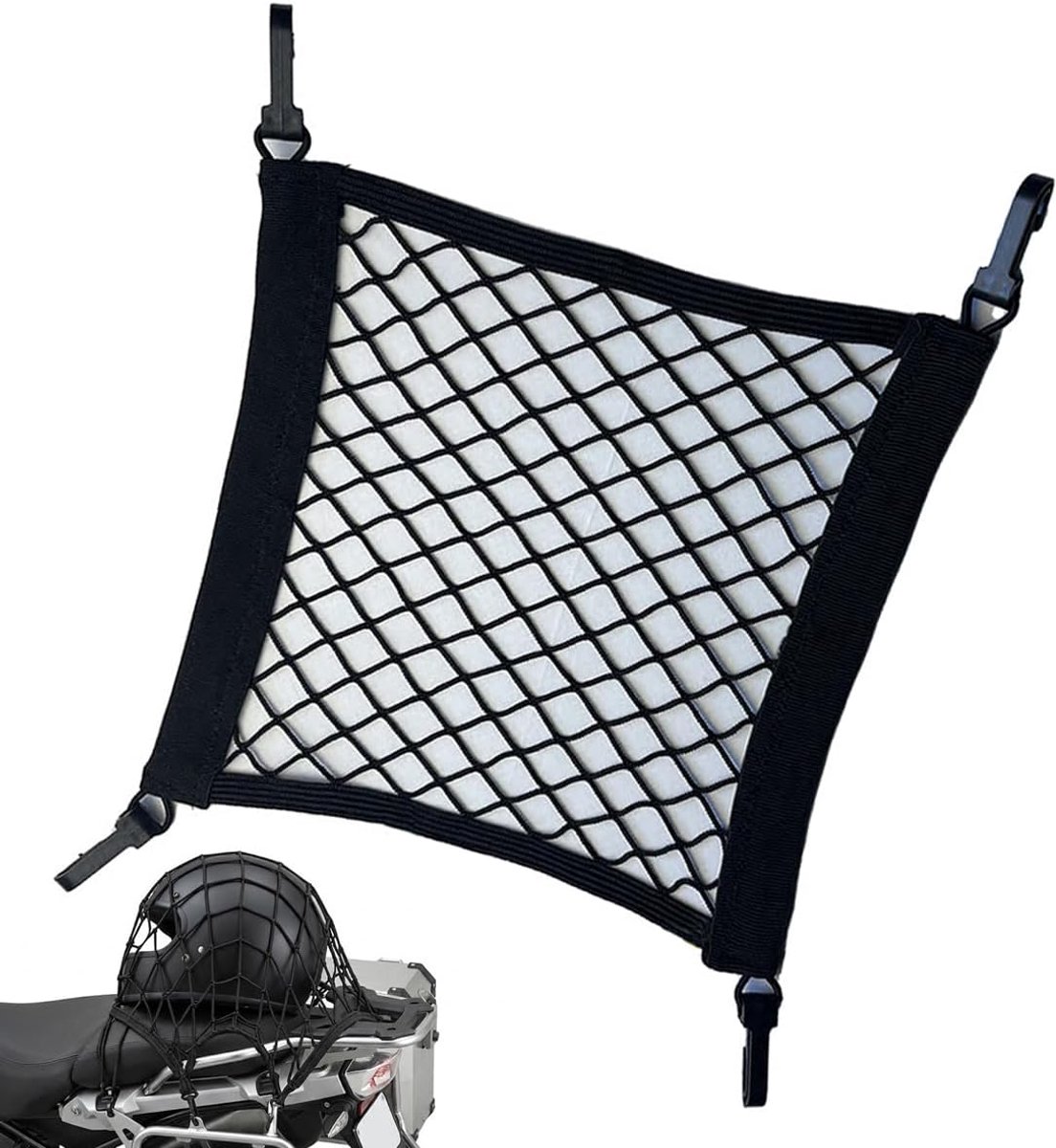 1 Stuks Auto Zitnet Zwart, 30cm Elastisch Bagagenet met 4 Haken, Opbergnet voor Kofferbak en Achterbank