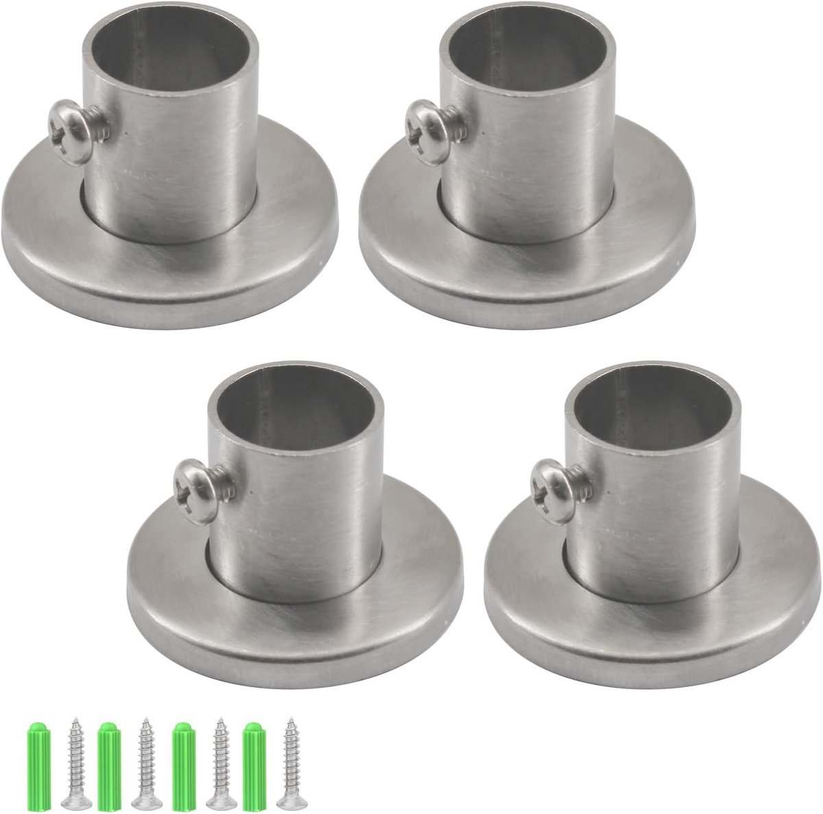 (4 stuks) 25mm Wandmontage Pijpbeugel 304 Rvs Staaf Flens Houder Pole End Ondersteuning Socket End Beugel Voor Kast Garderobe Douchegordijn Staaf