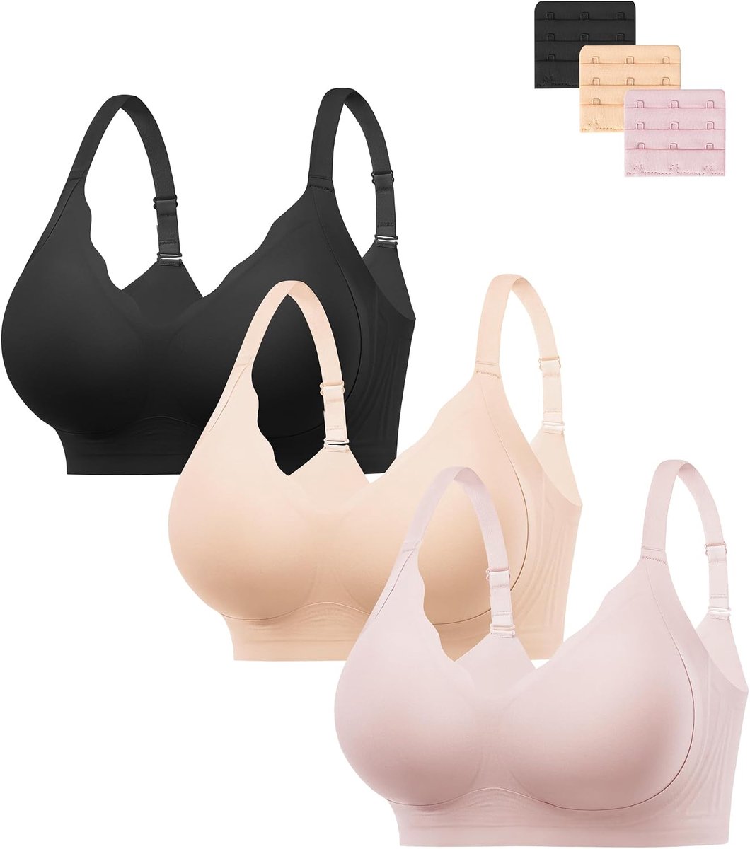 Beha zonder beugel voor dames, met vulling, comfortabel, minimizer, bralette, push-up beha, naadloos, met extra verlenging