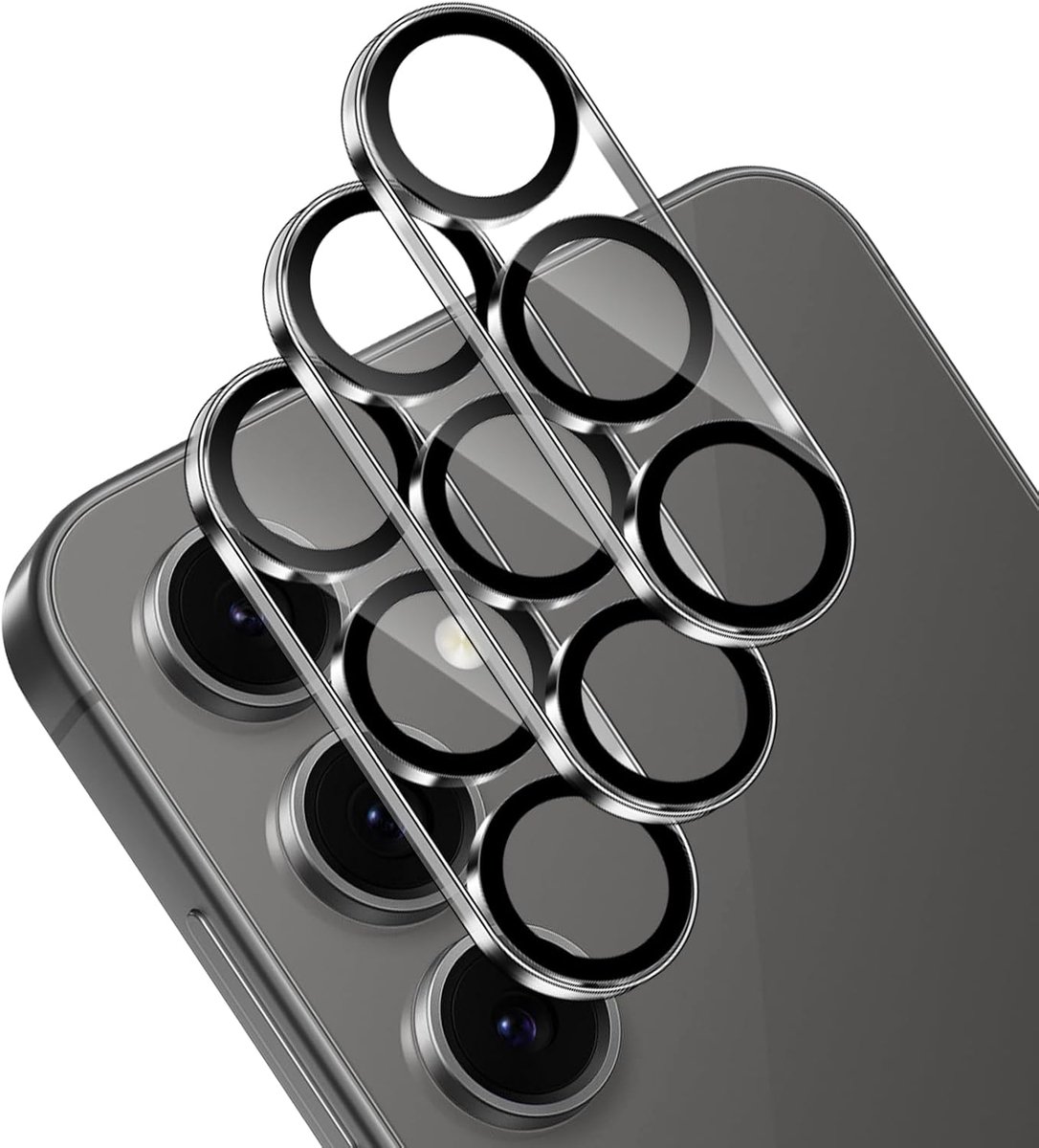 Camerafolie voor Samsung Galaxy S24 FE 5G, 3 stuks, anti-kras camera, gehard glas, lensbescherming, hardheid 9H, zonder luchtbellen