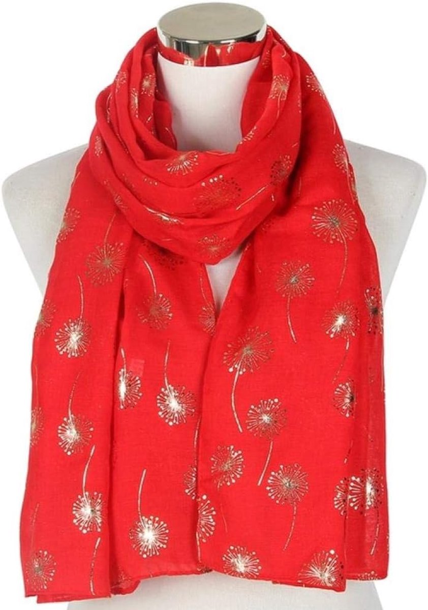Glanzend Wit Roze Grijs Brons Zilver Paardebloem Sjaal Kleding Accessoires