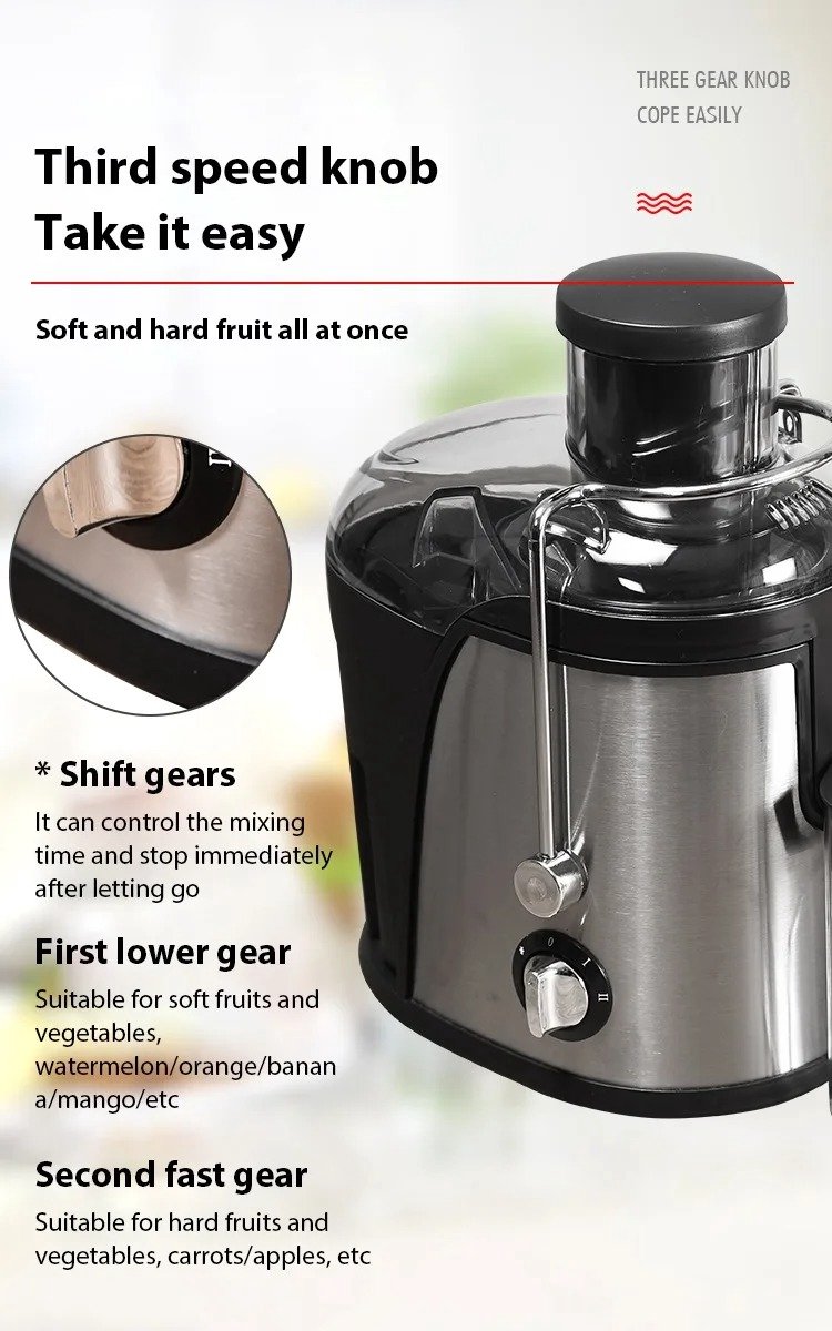 NextNovaDeals Sapcentrifuge - 1000W Vermogen - 65 Mm Brede Vulopening - 2 Snelheden - Voor Hele Groenten En Fruit - BPA-Vrij — cadeau in Kookcadeaus - foto 7