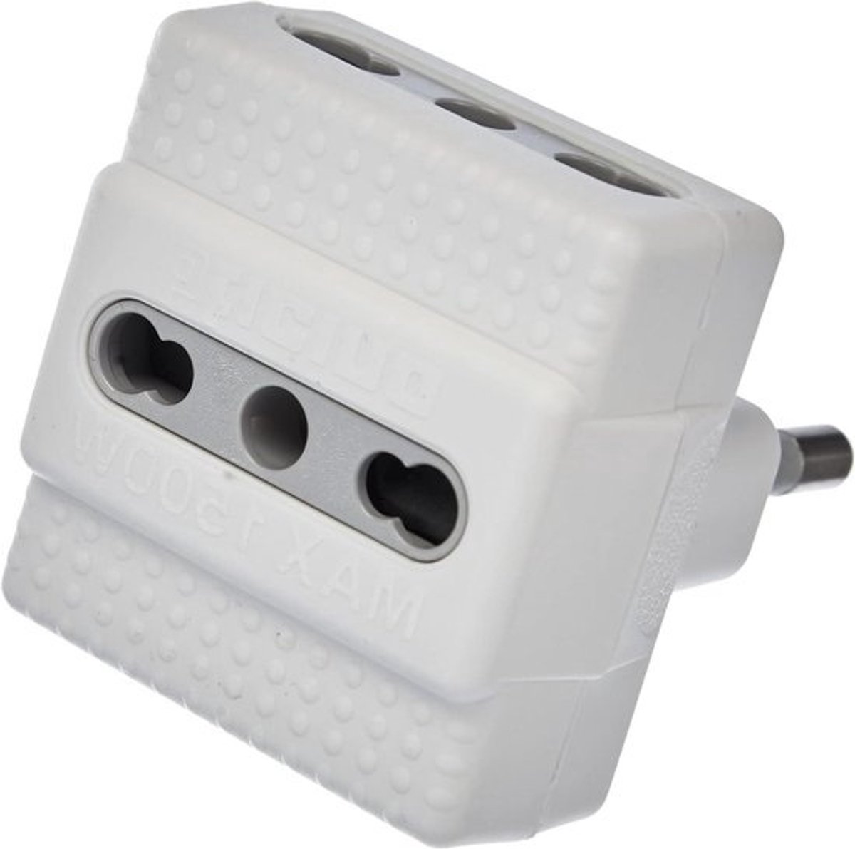 Tris adapter - Stekkerdoos verdeler - Apparaten aansluiten - Drie aansluitingen - 109 x 83 x 47 cm - Wit