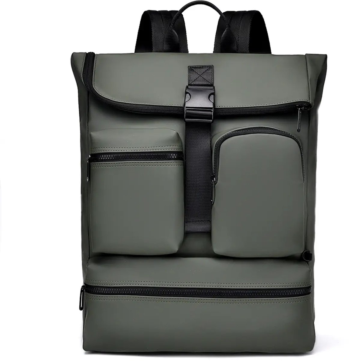 Waterafstotende Flip Top Laptoprugzak 15,6 Inch – Business Rugzak met Meerdere Externe Zakken – Antidiefstal Laptop Rugzak met Grote Capaciteit – Voor Kantoor, Werk, Reizen & Dagelijks Gebruik
