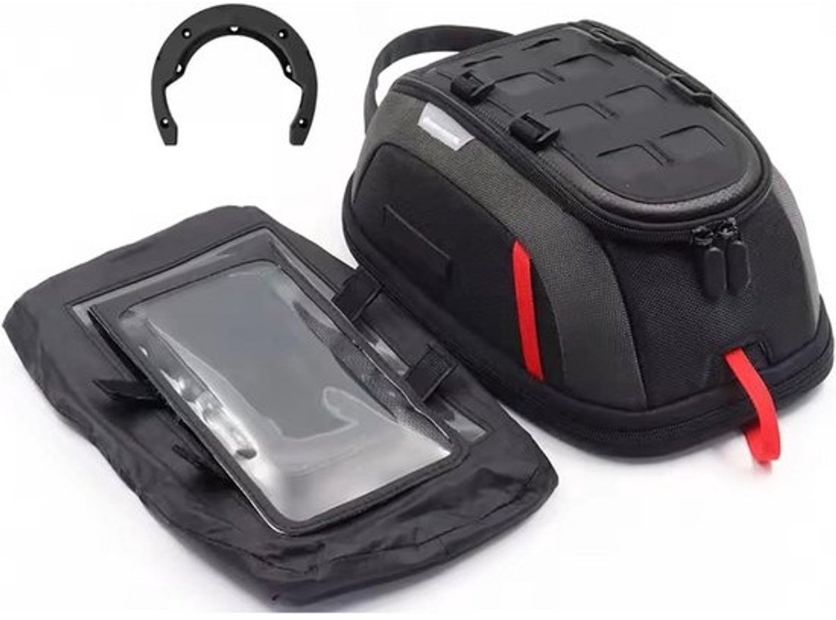 Motorfiets Tanktas - Brandstoftank tas - Motor Navigatie - Snelsluiting Magnetisch - 4.5-6.5L Capaciteit - Zwart