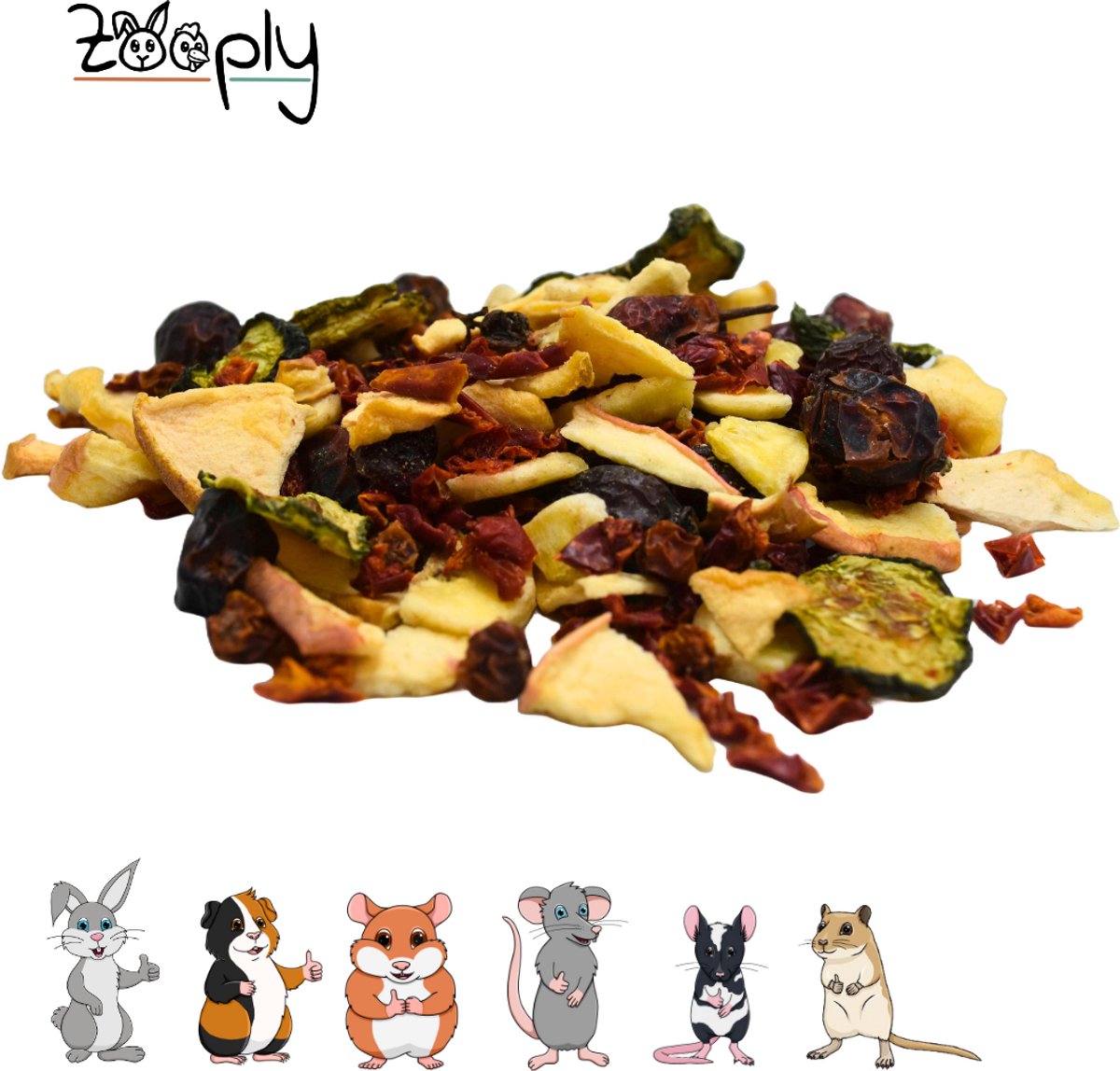 Zooply Vitamine C mix - Kruiden & Snacks - 100% natuurlijk - Voor konijnen & cavia's - 300 gram