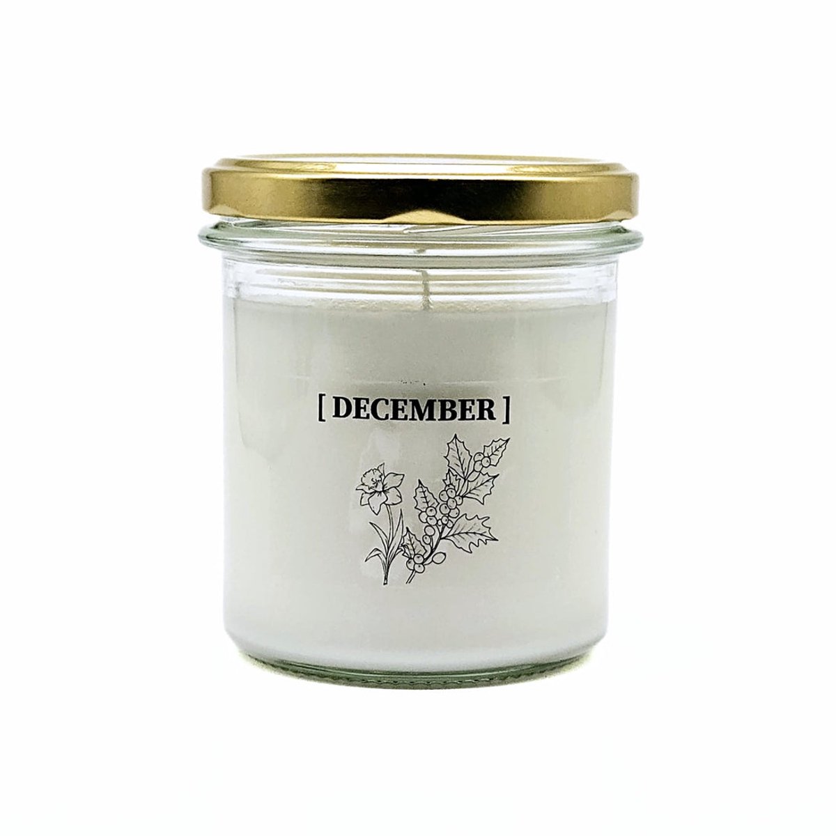 Candlelight-on - geurkaars met geboortebloem en geboortedatum - 1 december - o.b.v. sojawas en etherische oliën