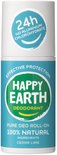 Happy Earth Pure Deo Roll-On in geur Cedar Lime. 100% natuurlijk, 24 uur bescherming, zonder aluminium.