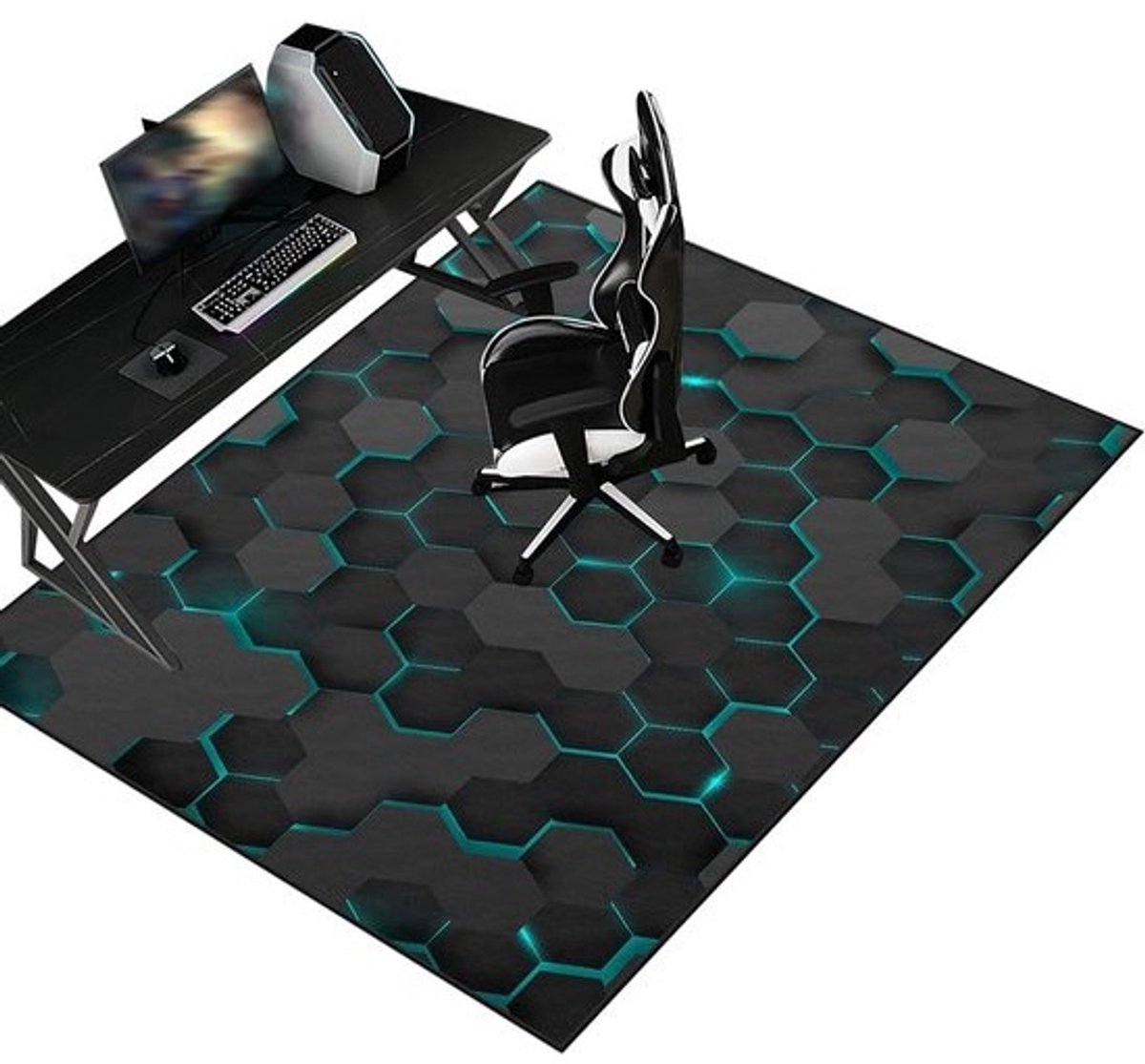 Vloerbeschermingsmat - Stoelmat Bureaustoel - Vloer Beschermen - Antislip en Krasbestendig - 70 x 100 cm - Zwart