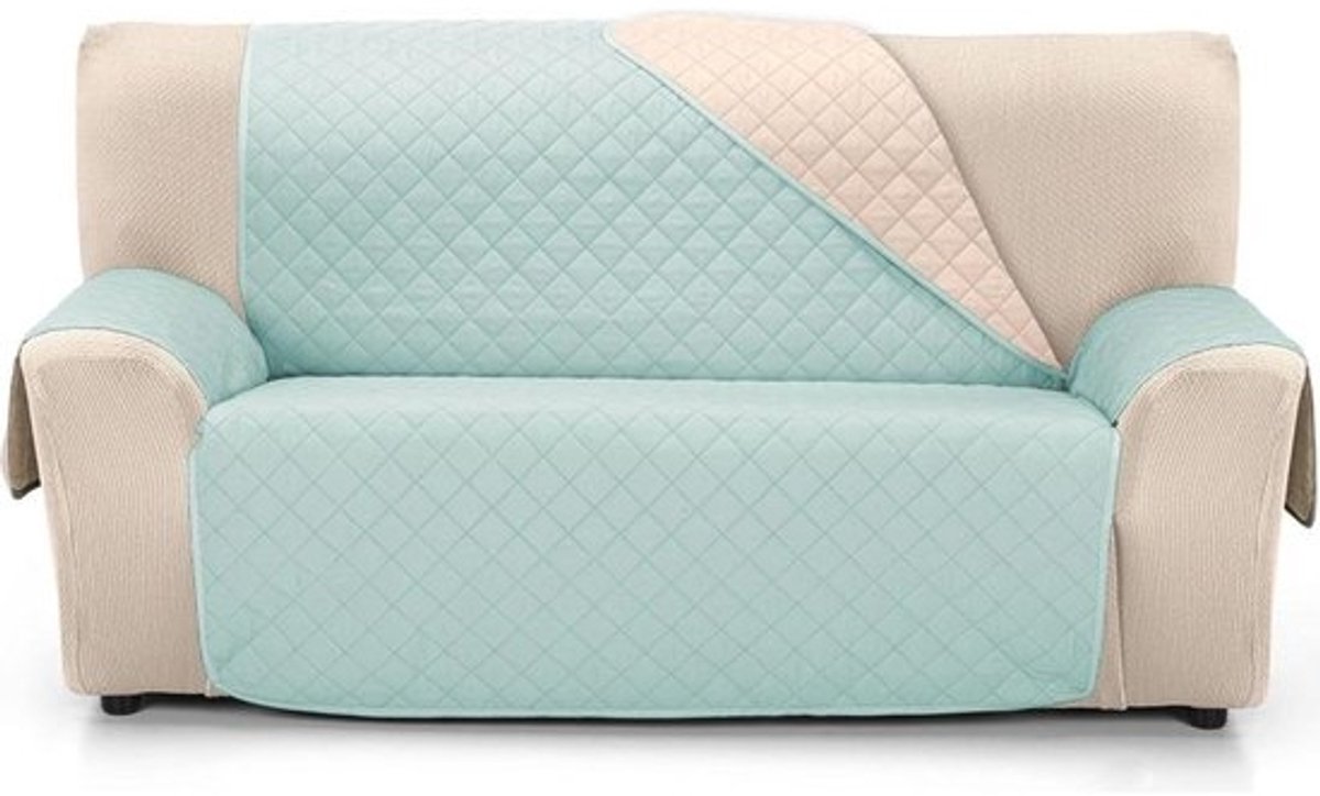 Bankhoes 3-zits - Bankovertrek Sofa - Bank Beschermen - Omkeerbaar Gewatteerd - Standaard - Beige Aquamarijn