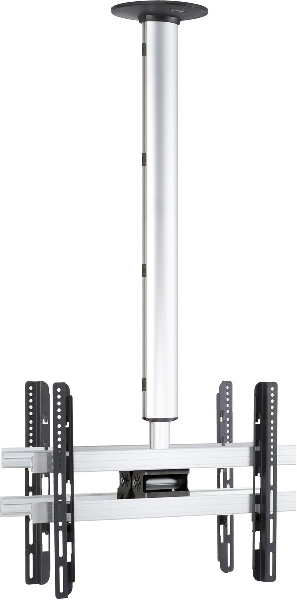 VCM Universal TV Deckenhalterung für 2x TVs | 42-65 Zoll bis 56 kg | bis VESA bis 600x400 | höhverstelbar 127-238 cm | TV Halterung 360 Grad schwenkbar drehbar und 15 Grad neigbar | Fernseher Halter – CM4