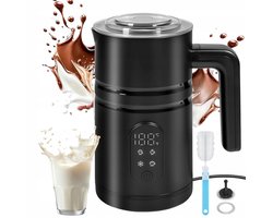 Elektrische Melkopschuimer - 4-in-1 Melkklopper - Koffieschuimer - 350 ml - Warm & Koud Schuim - 304 RVS Antiaanbak - 60-70°C - Automatische Uitschakeling - Antislip Handgreep - Milk Frother - Voor Latte & Cappuccino & Macchiato - Zwart