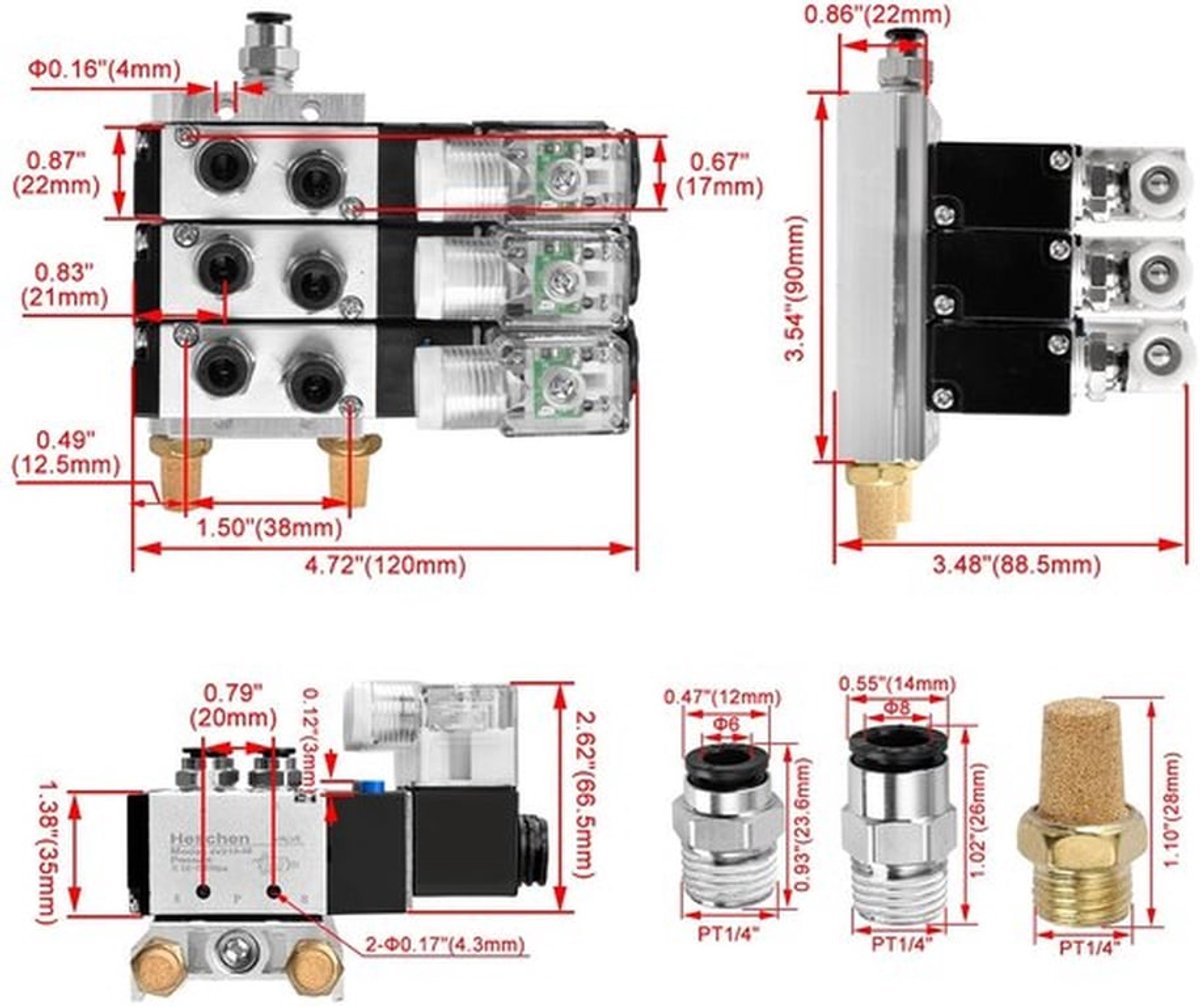 - Pneumatische Solenoidklep - 5/2 Weg - Aluminium - 4V210-08 DC 12V - Multifunctioneel - Geschikt voor diverse toepassingen - Compact mod