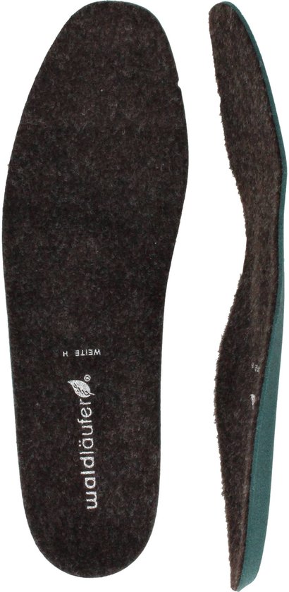 Bruine wollen inlegzolen met logo van Wäldlaufer.