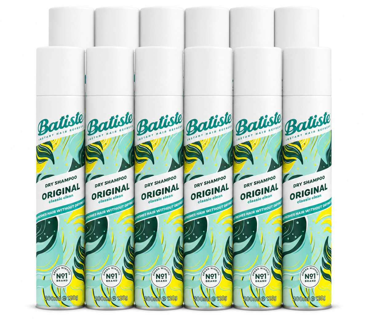 12 x Batiste - Original - Droogshampoo - Klassieke Frisse Geur - Geeft Volume en Textuur - 200ml - Voordeelverpakking - 12 stuks