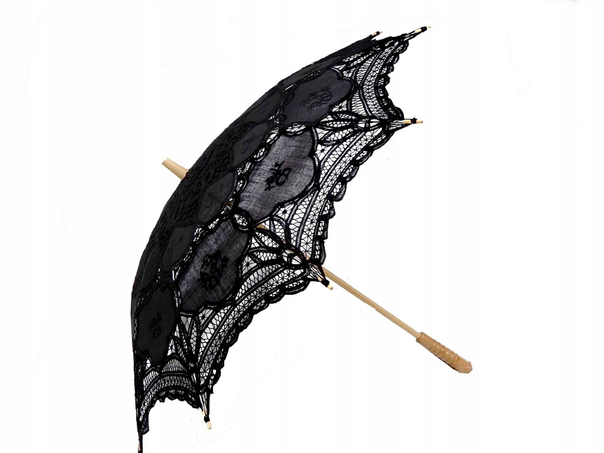 Unieke Bamboe Paraplu met Kant - Zomerse Elegance
