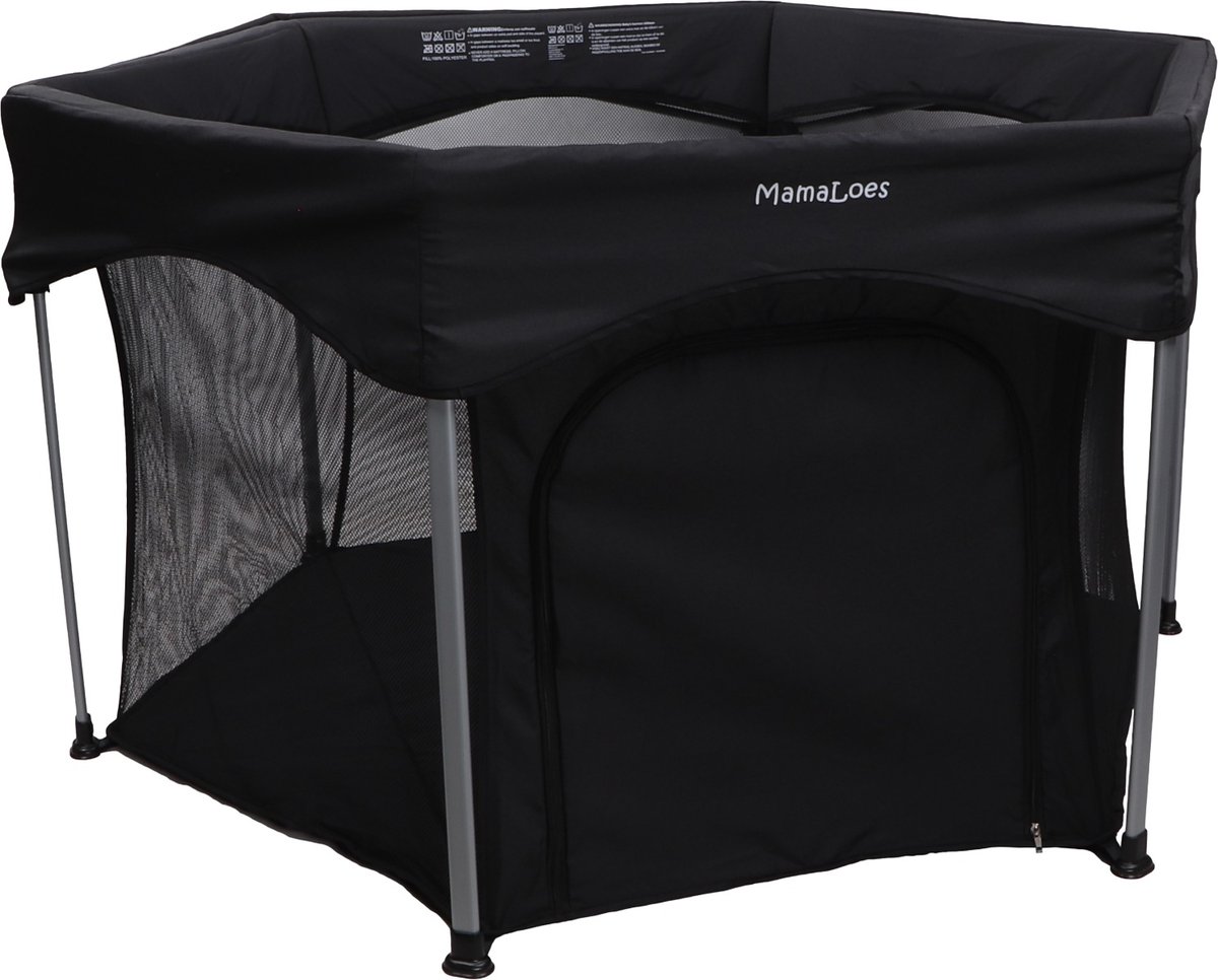 Mamaloes Boris Zwart 6-Hoekige Inklapbare Baby Box