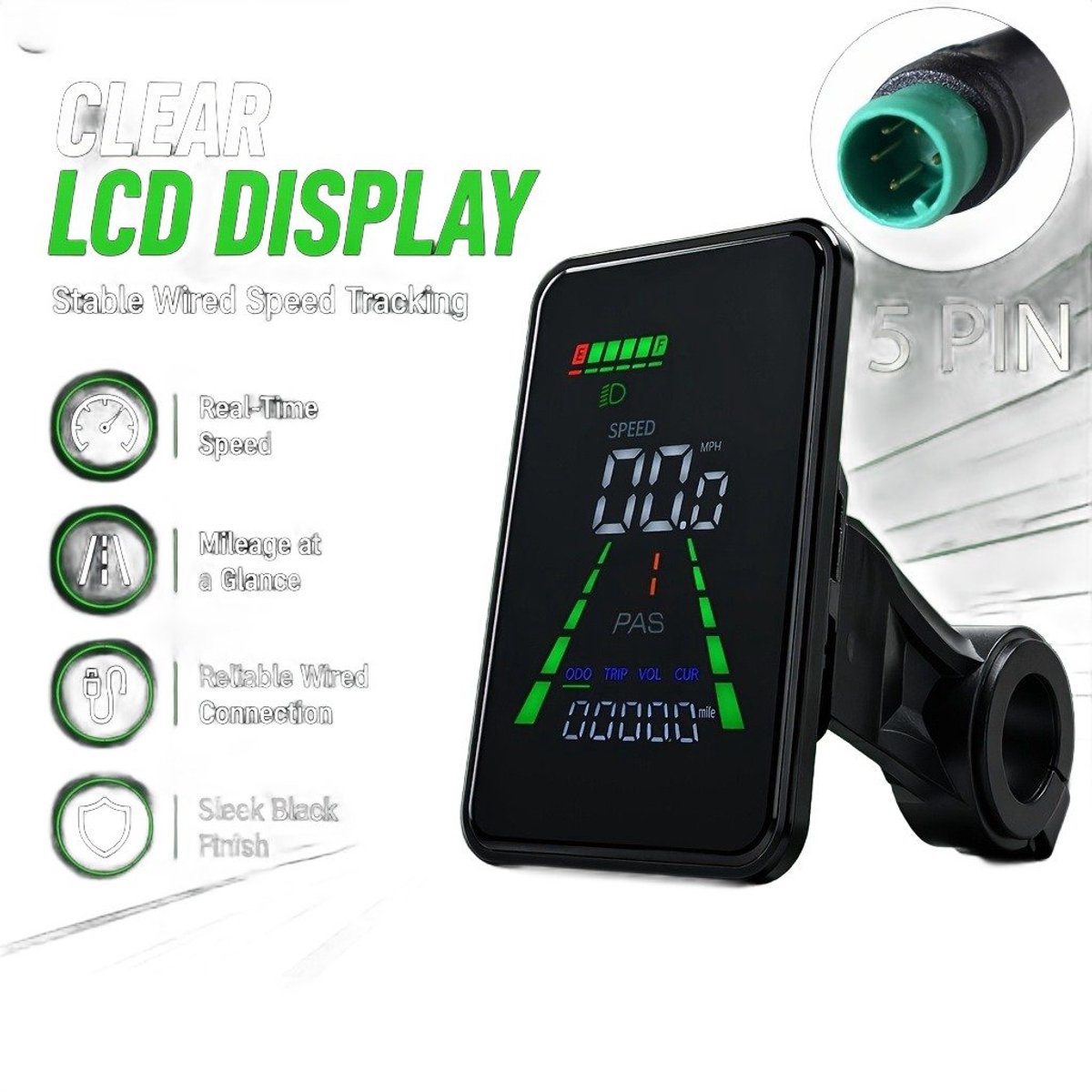 Currero Fatbike Scherm - LCD Display - Schermpje - E-Bike Accessoires - Elektrische Fiets - Dashboard - Snelheidsmeter - Kinderen & Volwassenen