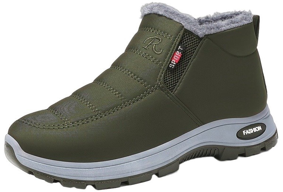 Currero Snowboots Dames Sneeuwlaarzen Dames Winterlaarzen Gevoerde Winterschoenen Waterdicht Antislip Zool Warm Gevoerd Wandellaarzen Winter Donkergroen