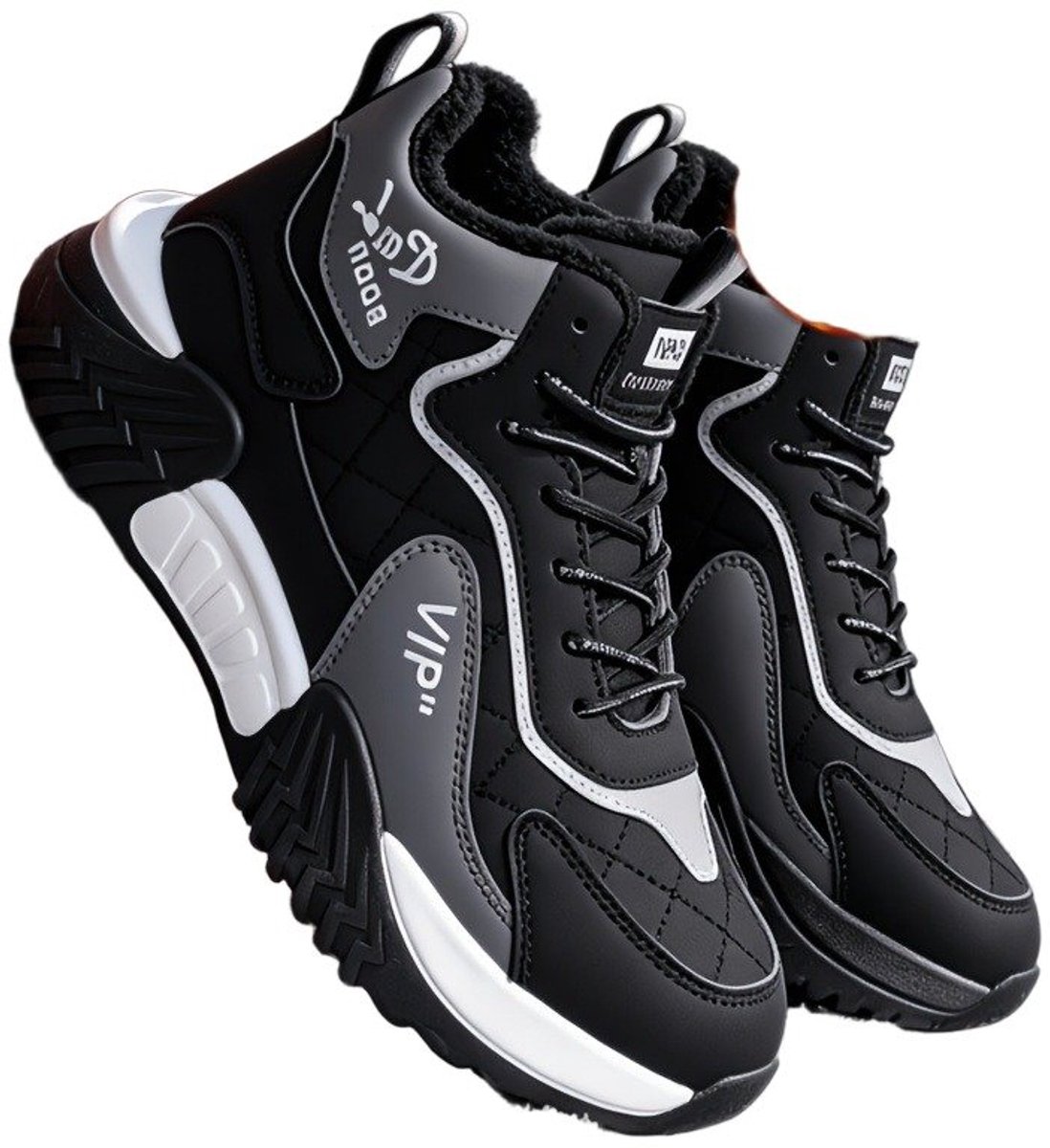 Currero Snowboots Heren Sneeuwlaarzen Heren Winterlaarzen Gevoerde Winterschoenen Waterdicht Antislip Zool Warm Gevoerd Wandellaarzen Winter Fleece Zwart