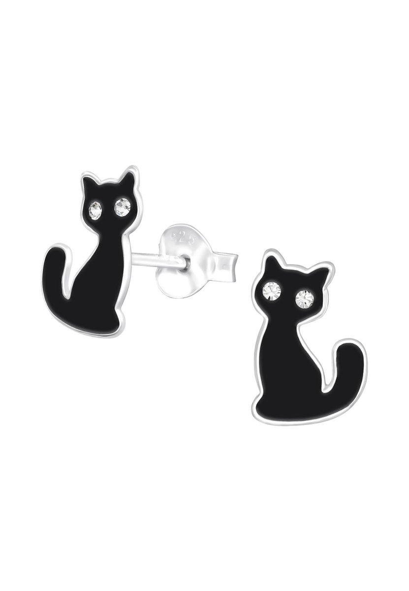 Childrens Silver Fox Ear Studs With Epoxy