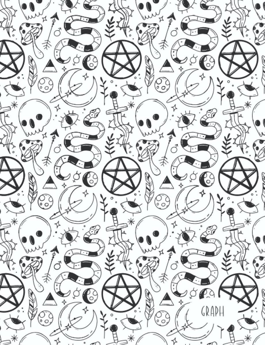 Witchy Composition Sized Super Soft Cover Graph 202 Page Notebook Journal Planner - ShopVlot