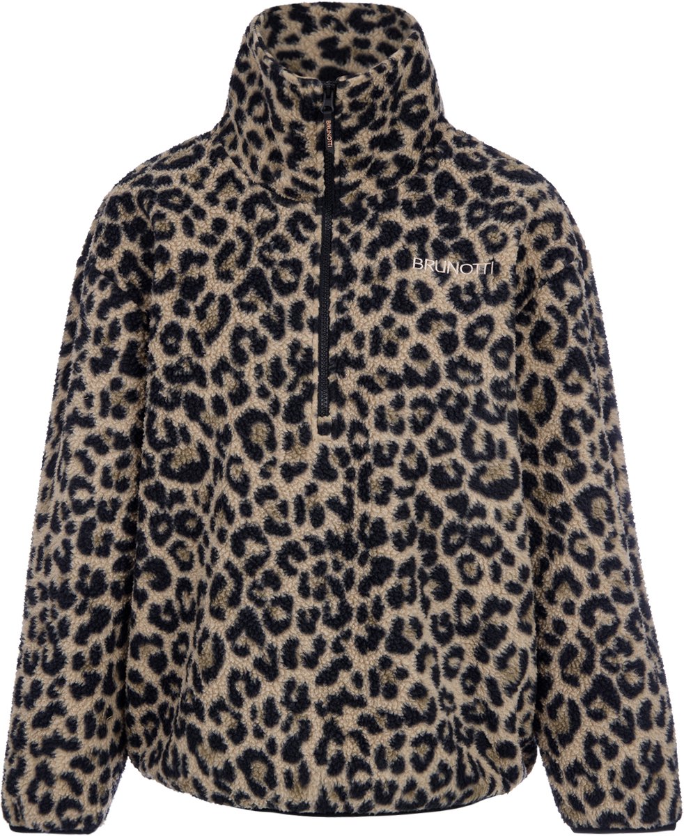 Brunotti - Rezan Teddy Fleece Dames - Black - Fleece met Rits - Loose Fit - Extra Zacht - XXL
