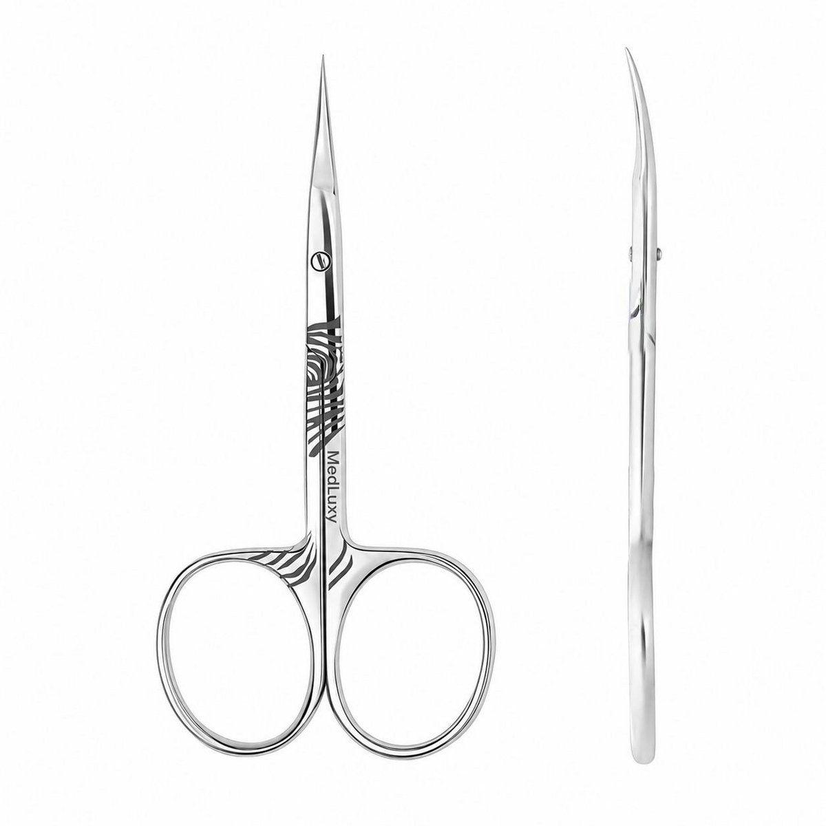 MEDLUXY - Nagelriemschaar Gebogen – Scherpe Punt – 9,5 cm – RVS Vellenschaar – 21 mm Knipblad