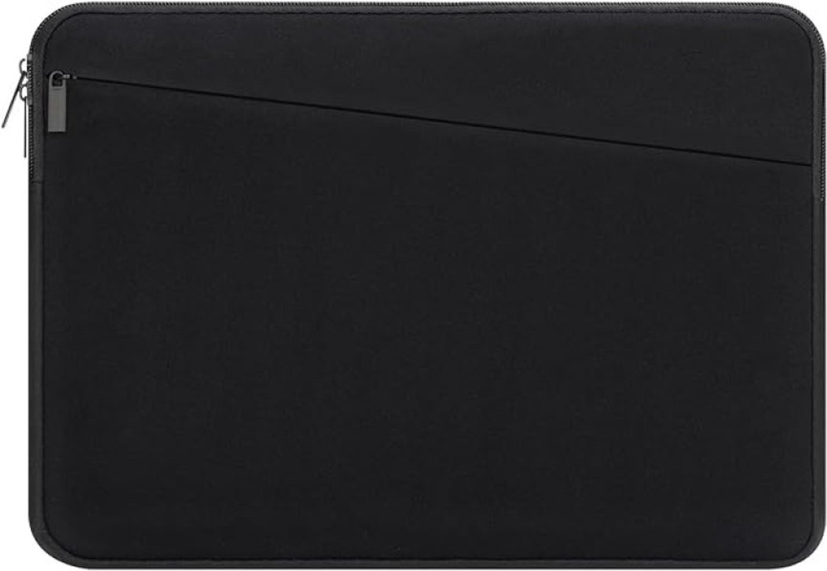 PolkaHome Laptophoes 17,3 inch - Draagbare Sleeve met Rits en Voorvak - Zwart