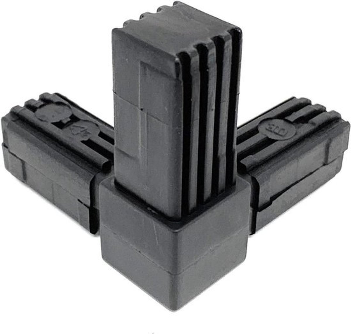 Pijpverbinders 90 graden - Hoek connectors - Frame constructie - Tweedelig ontwerp - 20 x 20 mm - Zwart