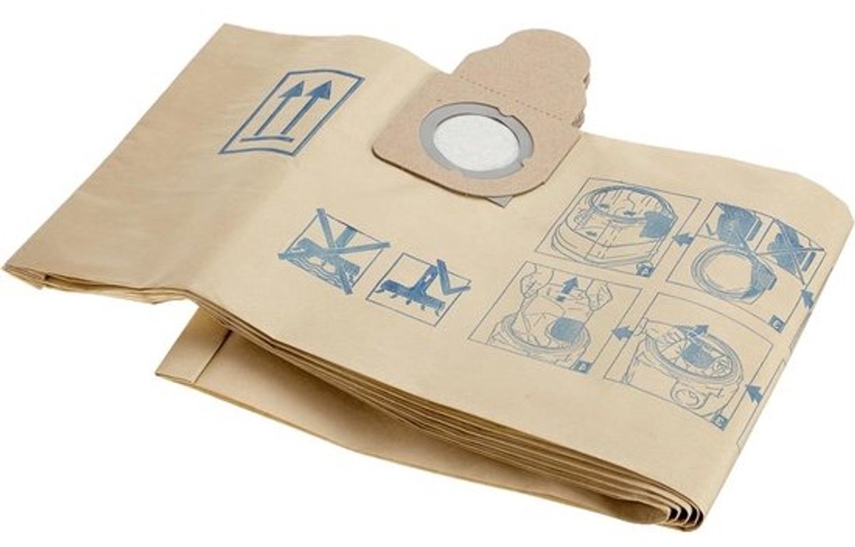 Stofzuigerzakken Papier - Stofzakken Cilinder - Stofzuigen Huis - Specifiek Model - 5 Stuks - Beige