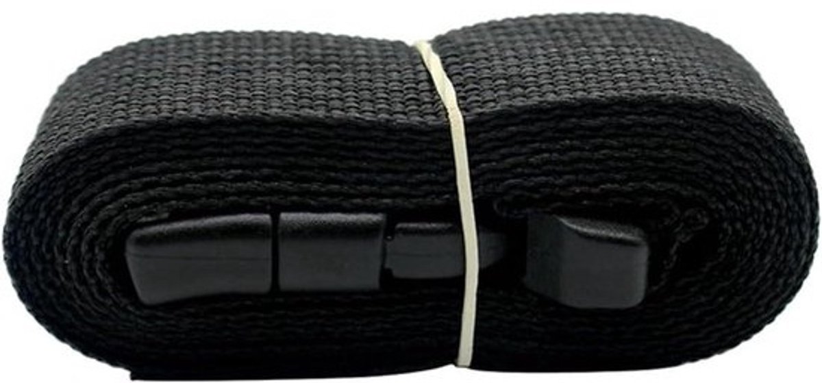 Reisbanden Nylon - Spanbanden Bagage - Vastzetten Vracht - Duurzame Constructie - 1.5 Meter - Zwart