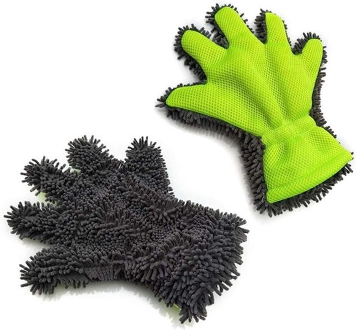Auto Washandschoen - Schoonmaakhandschoen Microfiber - Auto Reinigen - 5 Vinger Ontwerp - 30x26.5cm - Groen