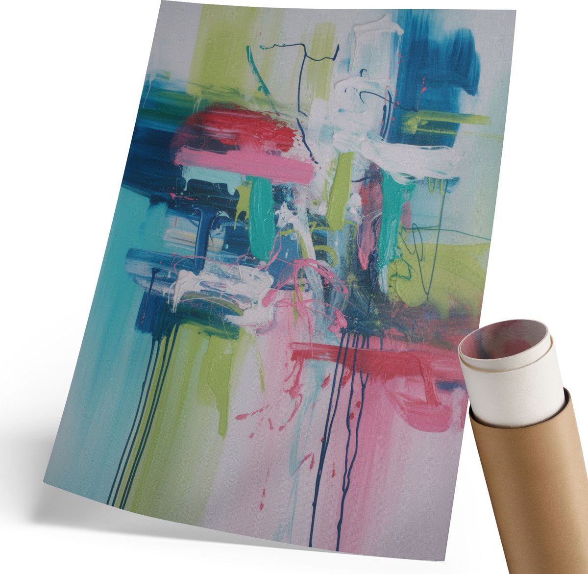 Coloray Polycanvas Wandposter - Futuristisch Portret, Fotografie - 420 x 594 mm - Groen Wanddecoratie - Rechthoek - Interieurdecoratie - Woonkamer, Slaapkamer, Kantoor - Modern