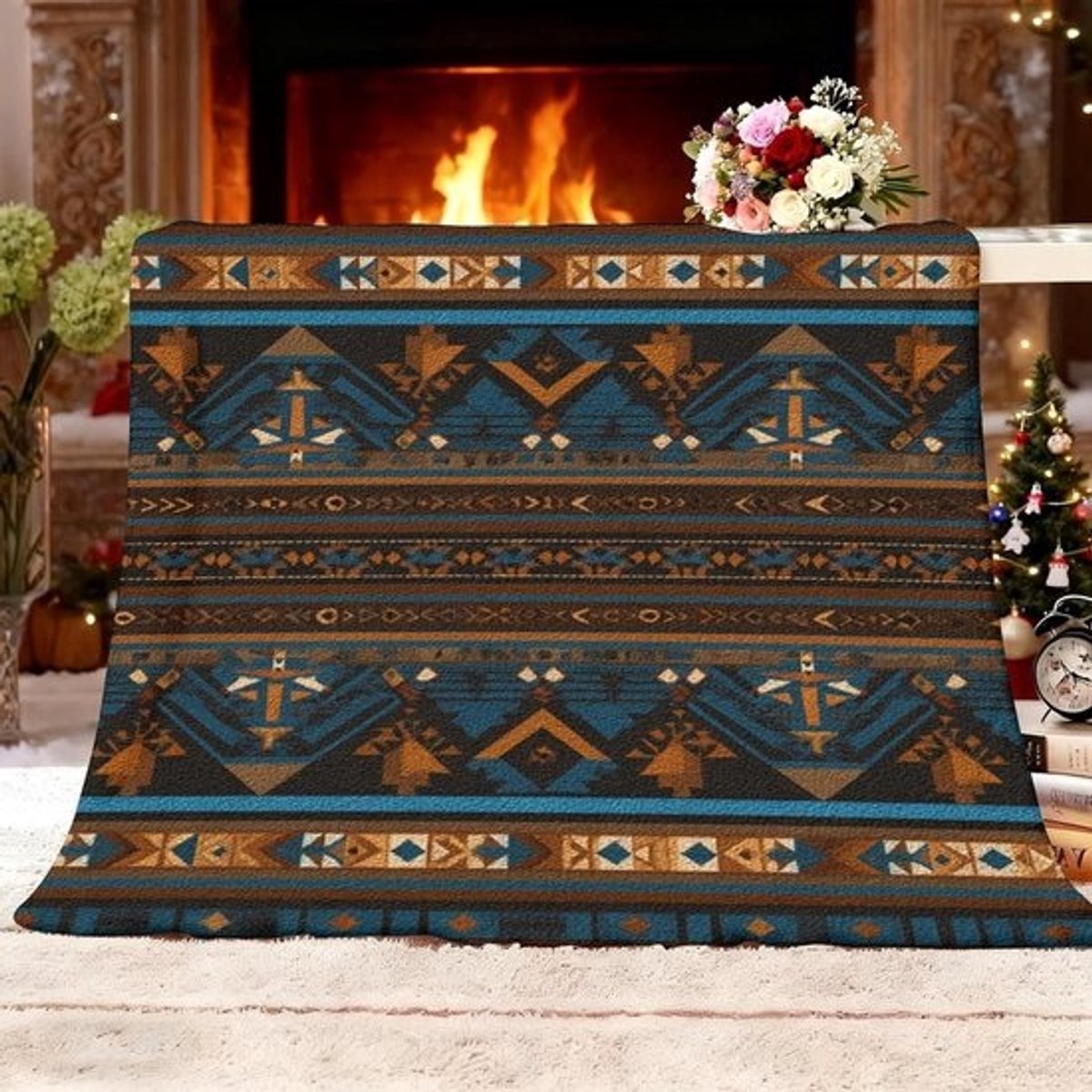 Knuffeldeken - Sprei Deken - Gezelligheid Thuis - Boheemse Geometrie Patroon - 100 x 130 cm - Meerkleurig