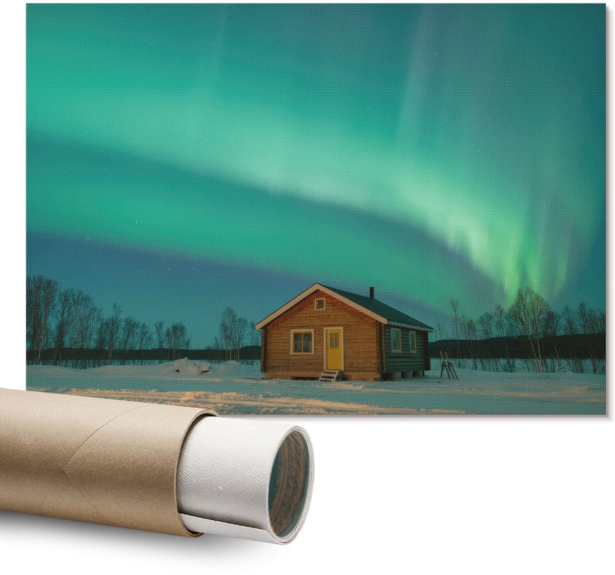Coloray Polycanvas Wandposter - Vlammend Hart, Poster - A1 - Blauw Kunst - Rechthoek - Wandkunstwerk - Slaapkamer - Popcultuur