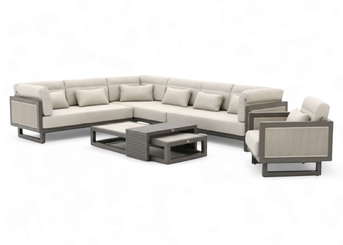 Apple Bee Santorini ROPE Loungeset 6-delig Nr.6 - Rechts Lang - 239 x 318 cm