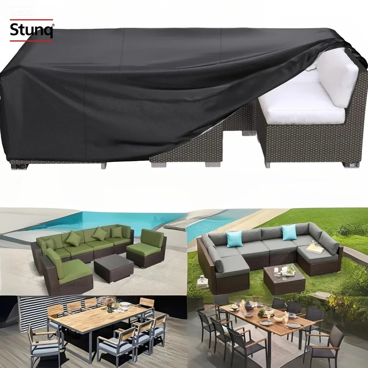 Stunq Zwarte Tuinmeubelhoes voor Banken, Tafels en Stoelen