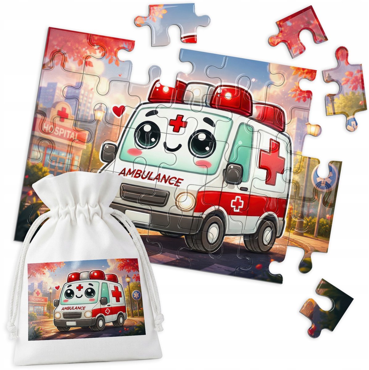 Leuke Ambulance Puzzel 35 Stukjes - Vrolijke Korte Rit