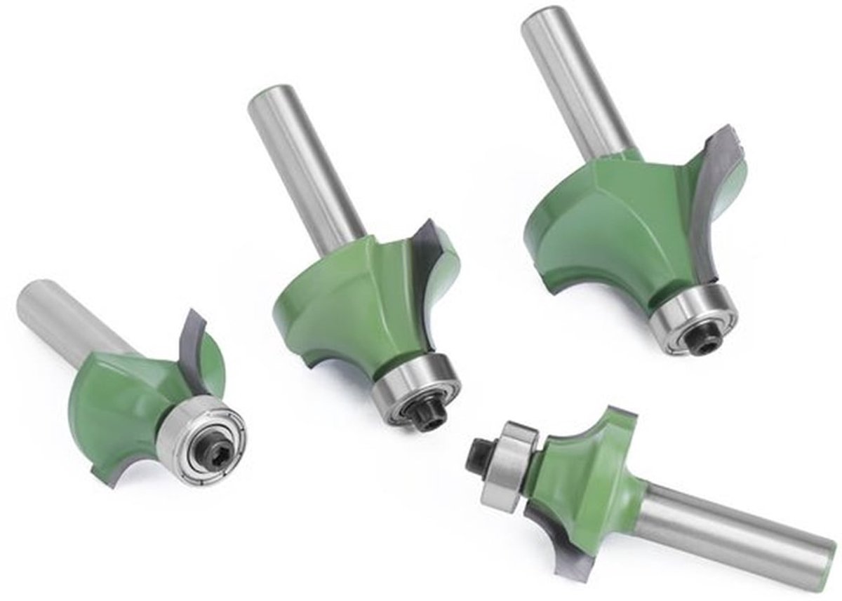6-delige ronde freesset, precisiegeslepen wolfraamcarbide freeskop, freesset met schacht, geschikt voor tafel- en handfreesmachines.
