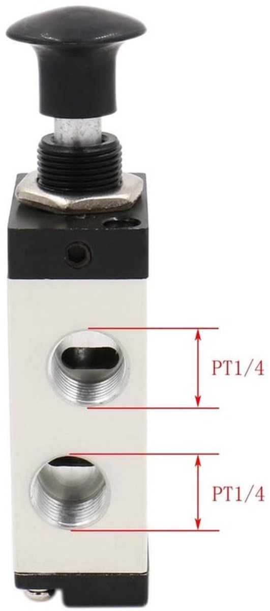 - Pneumatische handbediende klep - handtrekventiel - compact - 5-wegs multiportventiel - voor luchttoepassingen - G1/4 aansluiting