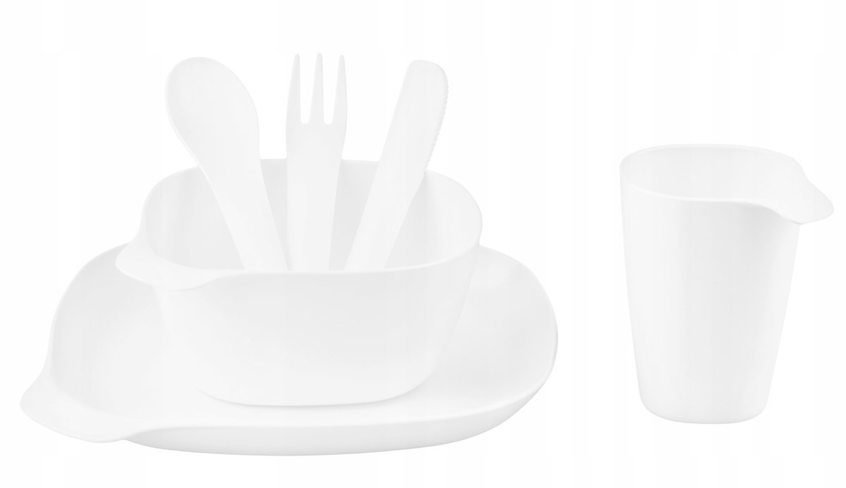 Kampeerbestek Set met Beker, Kom en Bord - Lichtgewicht en BPA-vrij