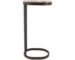 Light&living Bijzettafel 30x23x60 cm LURO marmer zand+mat bruin-brons