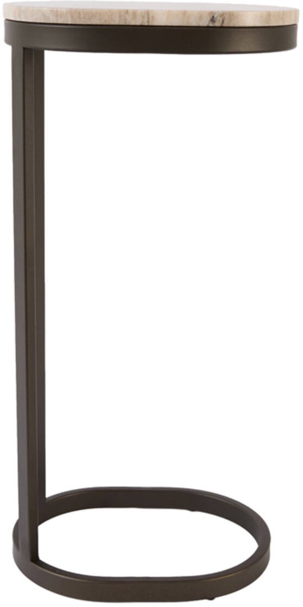Light&living Bijzettafel 30x23x60 cm LURO marmer zand+mat bruin-brons