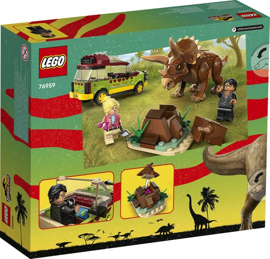 LEGO 76959 Jurassic Park Triceratops onderzoek Dinosaurus en Auto Speelgoed Set